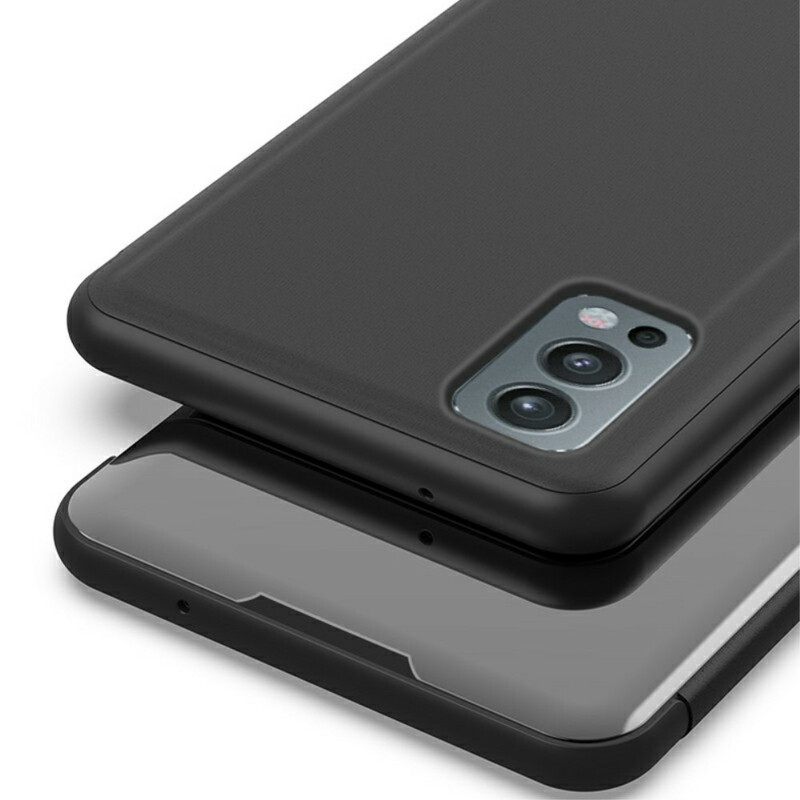 θηκη κινητου OnePlus Nord 2 5G Καθρέφτης Και Συνθετικό Δέρμα