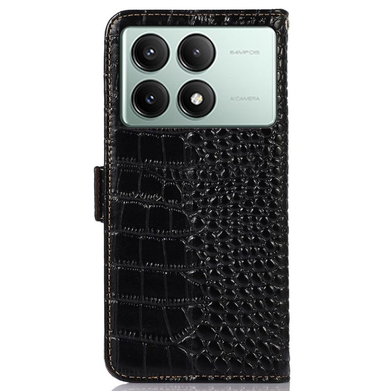 Δερματινη Θηκη Poco X6 Pro 5g Πορτοφόλι Crocodile Texture Με Αποκλεισμό Rfid