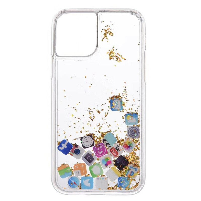 Θήκη iPhone 11 Pro Εικονίδια Glitter App