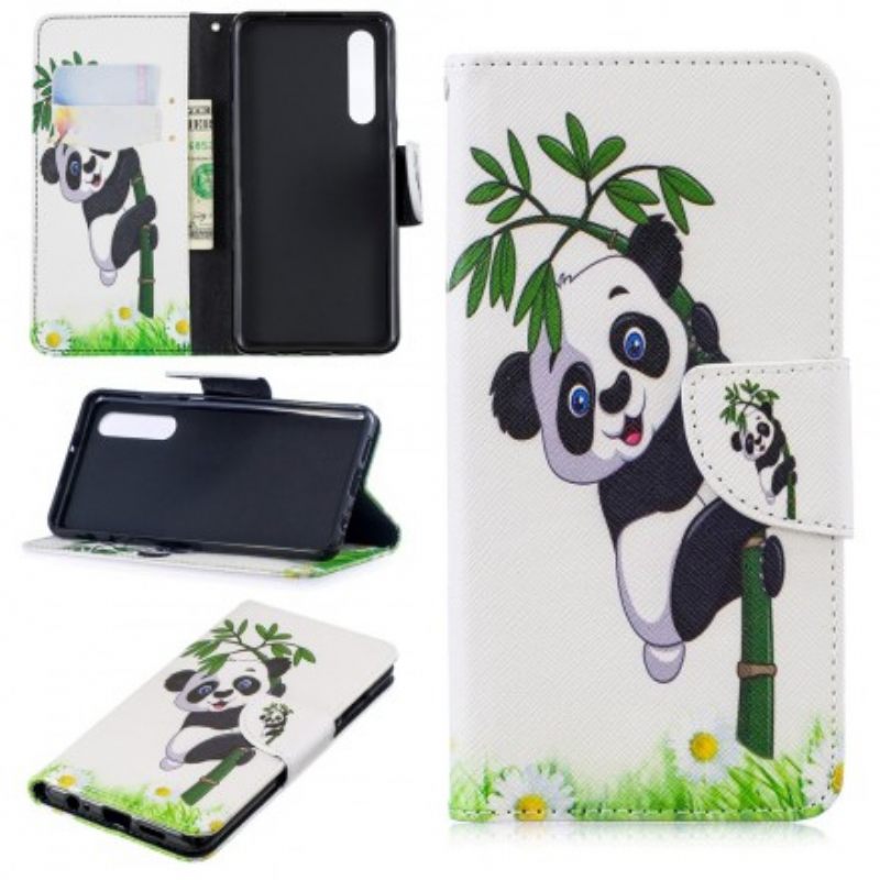 Θήκη Flip Huawei P30 Panda On Bamboo