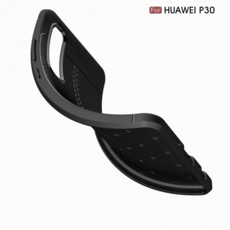 Θήκη Huawei P30 Δερμάτινο Εφέ Litchi Διπλής Γραμμής