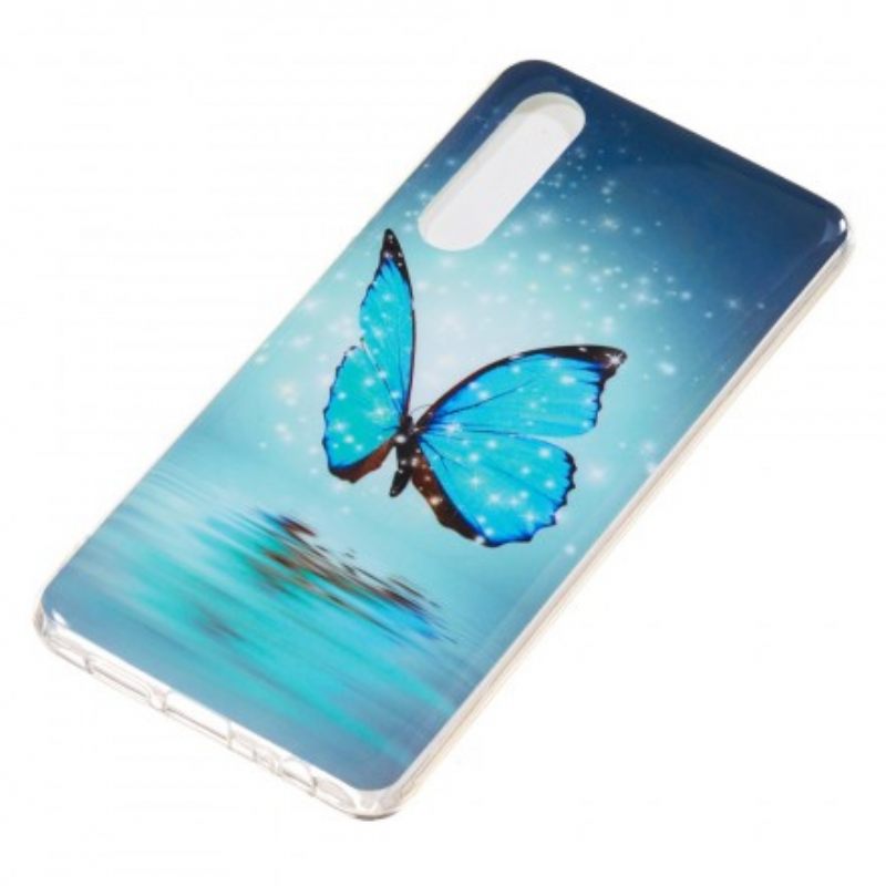 Θήκη Huawei P30 Φθορίζουσα Μπλε Πεταλούδα