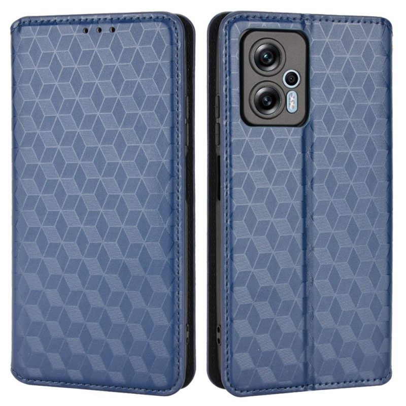 θηκη κινητου Poco X4 GT Θήκη Flip 3d Cube Leather Effect