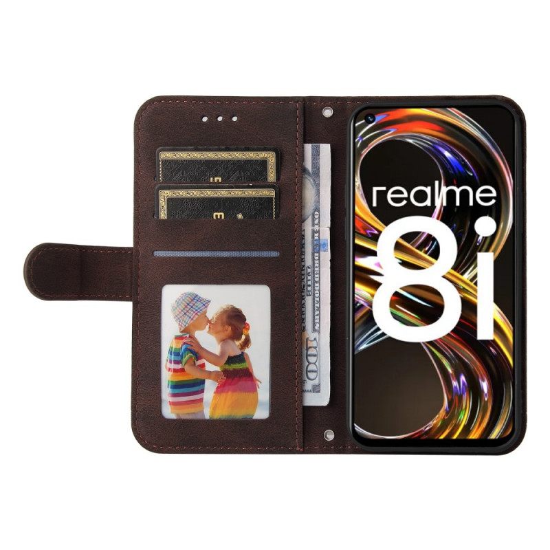 Κάλυμμα Realme 8i Πριτσίνι Και Λουράκι Από Απομίμηση Δέρματος