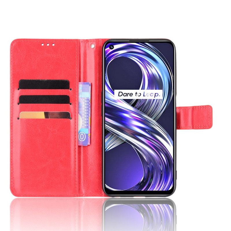 Θήκη Flip Realme 8i Λαμπερό Συνθετικό Δέρμα