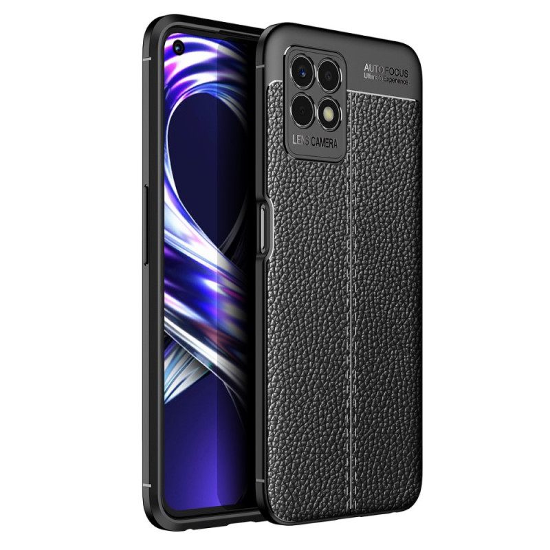 Θήκη Realme 8i Δερμάτινο Εφέ Litchi Διπλής Γραμμής