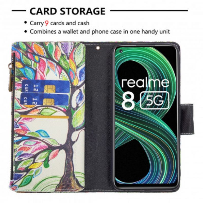 Κάλυμμα Realme 8 5G Δέντρο Τσέπη Με Φερμουάρ