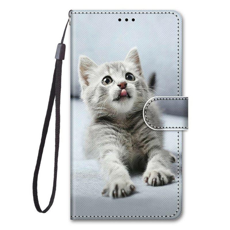 δερματινη θηκη Xiaomi Mi 10T Lite / Redmi Note 9 Pro 5G με κορδονι Strappy Kitten