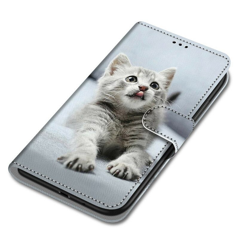 δερματινη θηκη Xiaomi Mi 10T Lite / Redmi Note 9 Pro 5G με κορδονι Strappy Kitten