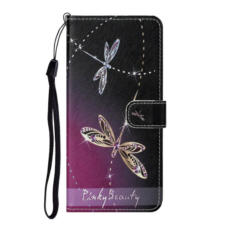 Κάλυμμα Xiaomi Mi 10T Lite / Redmi Note 9 Pro 5G με κορδονι Strappy Dragonflies