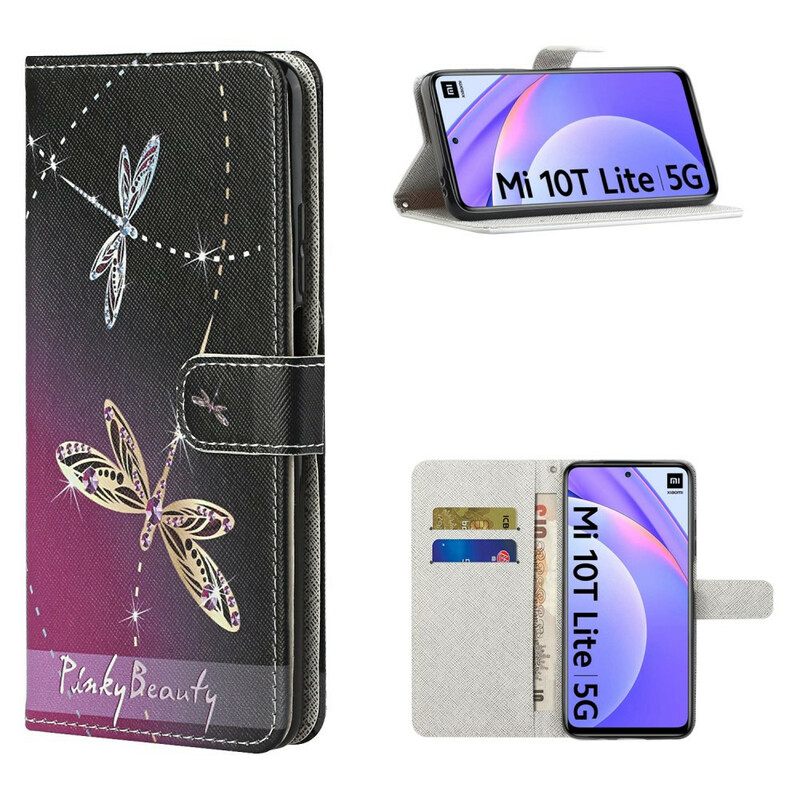 Κάλυμμα Xiaomi Mi 10T Lite / Redmi Note 9 Pro 5G με κορδονι Strappy Dragonflies