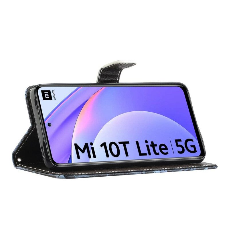 Θήκη Flip Xiaomi Mi 10T Lite / Redmi Note 9 Pro 5G Λύκος Τον Χειμώνα Με Κορδόνι