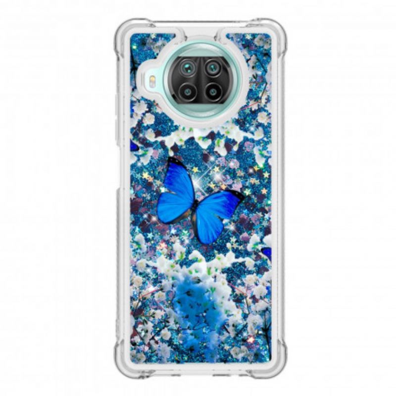 Θήκη Xiaomi Mi 10T Lite / Redmi Note 9 Pro 5G Glitter Blue Butterflies