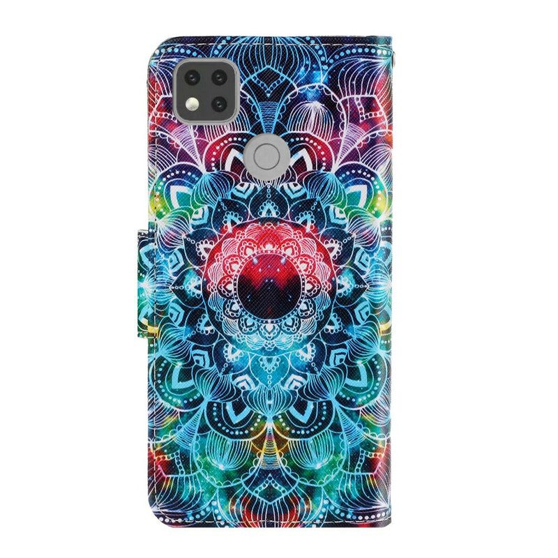 Κάλυμμα Xiaomi Redmi 9C με κορδονι Flashy Mandala Με Λουράκι