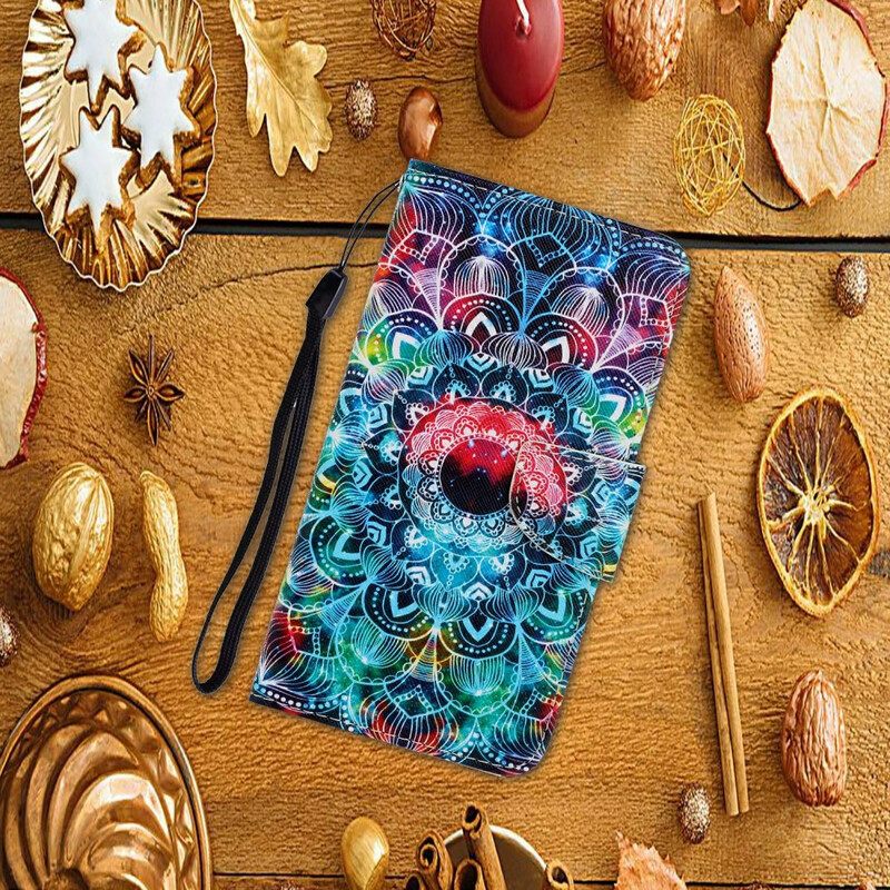 Κάλυμμα Xiaomi Redmi 9C με κορδονι Flashy Mandala Με Λουράκι