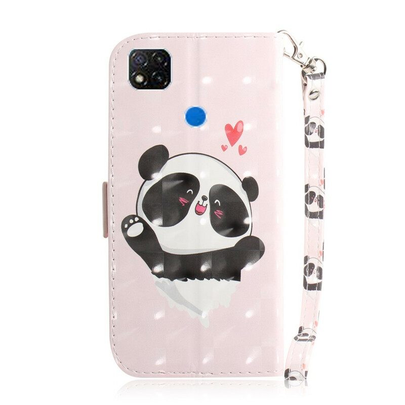 Κάλυμμα Xiaomi Redmi 9C με κορδονι Panda Love With Strap