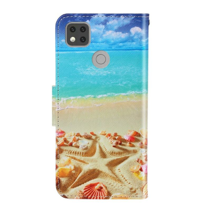 Θήκη Flip Xiaomi Redmi 9C με κορδονι Strappy Beach