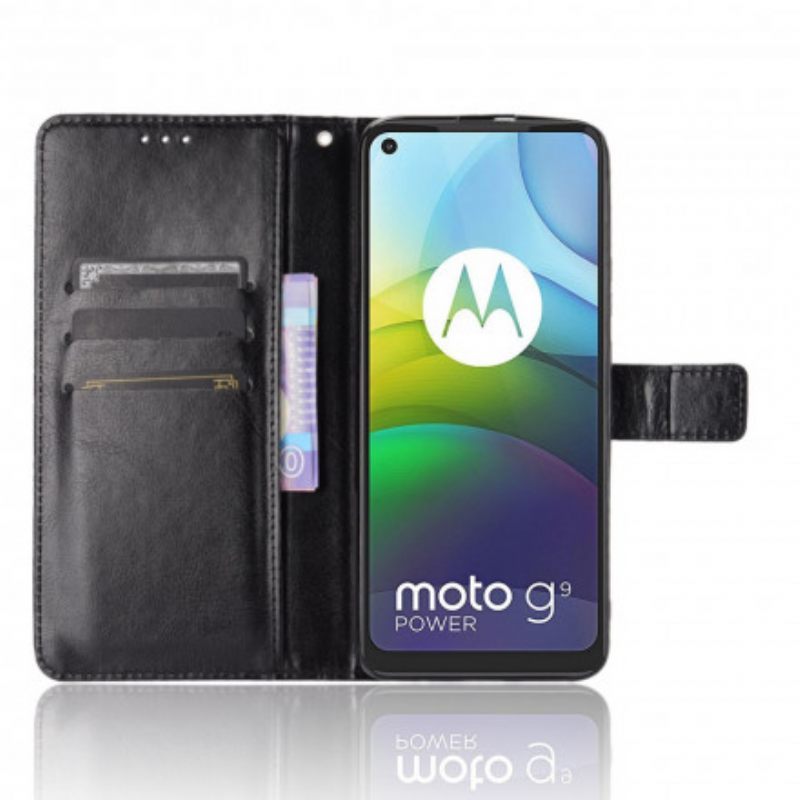 Κάλυμμα Moto G9 Power Λαμπερό Συνθετικό Δέρμα