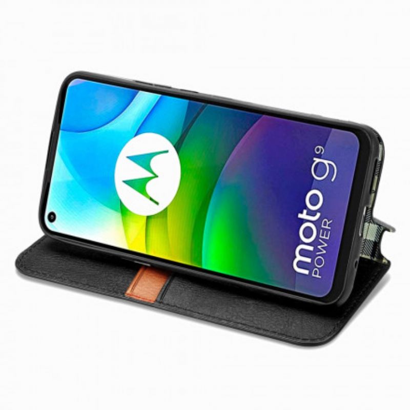 θηκη κινητου Moto G9 Power Θήκη Flip Εφέ Δέρματος Με Υφή Διαμαντιού