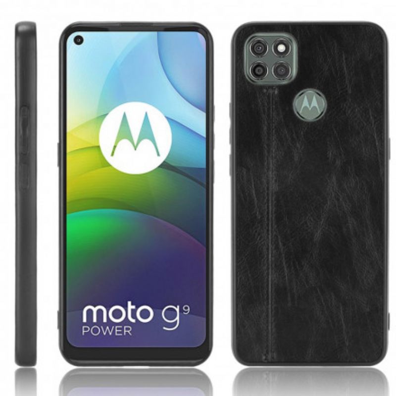 Θήκη Moto G9 Power Εφέ Δέρματος Ραφής