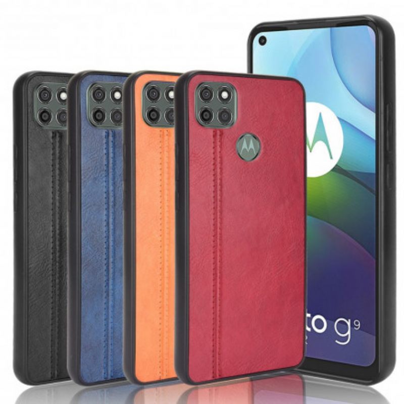 Θήκη Moto G9 Power Εφέ Δέρματος Ραφής