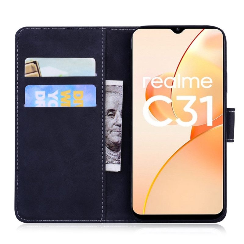 δερματινη θηκη Realme C31 Συνθετικό Δέρμα Πεταλούδας