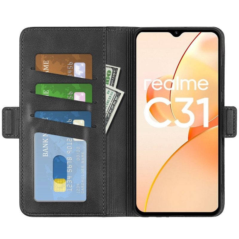 Κάλυμμα Realme C31 Κλασικό Συνθετικό Δέρμα