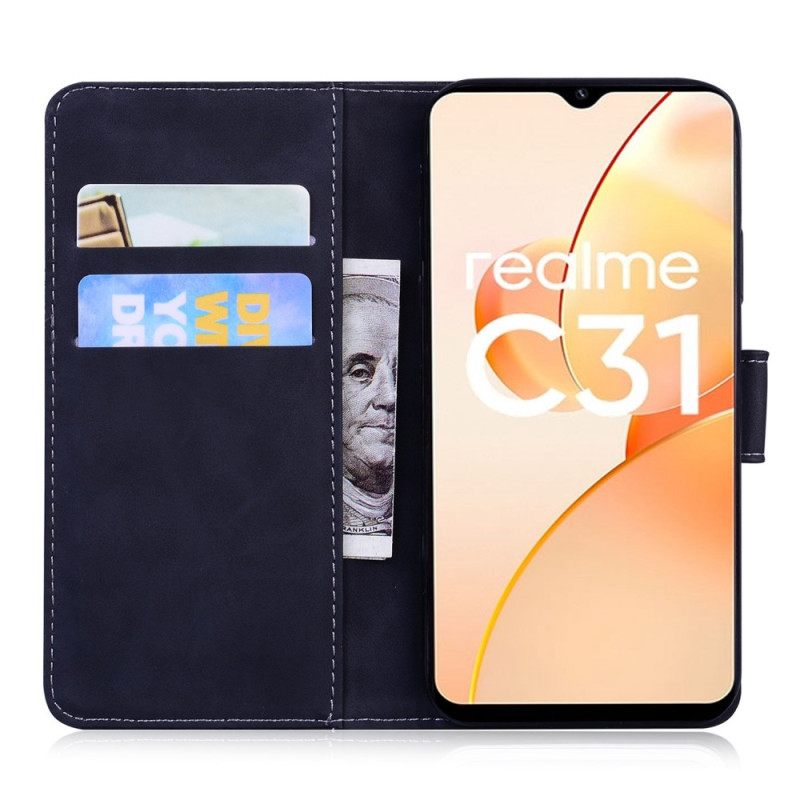 Κάλυμμα Realme C31 Σε Classic Faux Leather