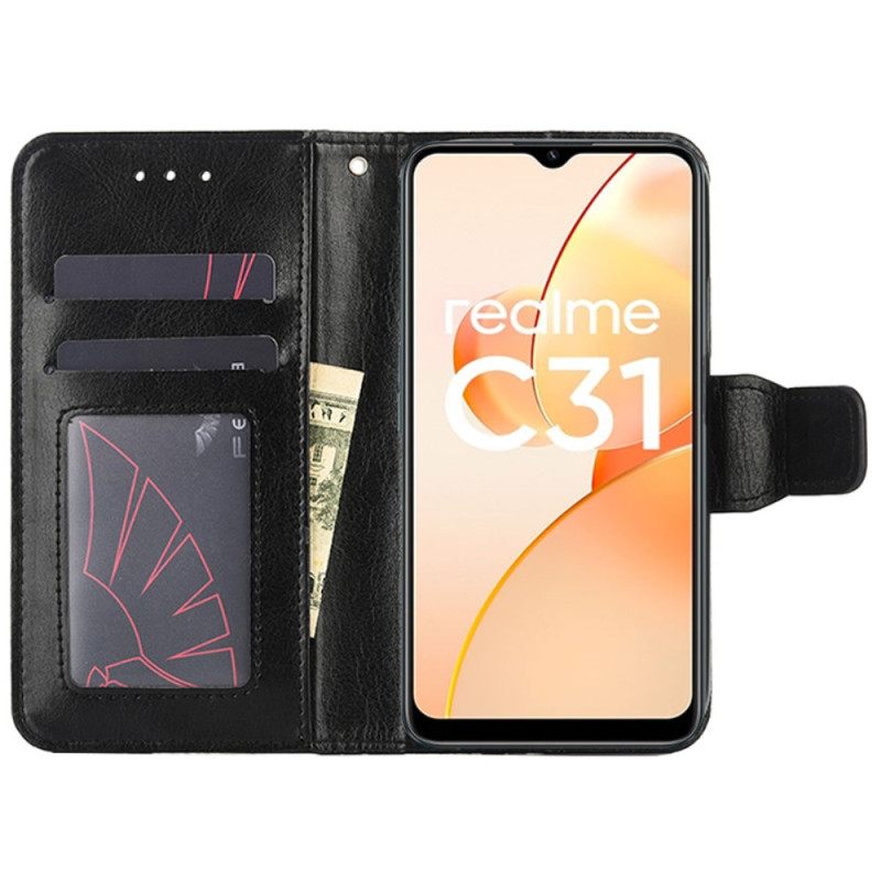 Θήκη Flip Realme C31 Vintage Faux Δέρμα