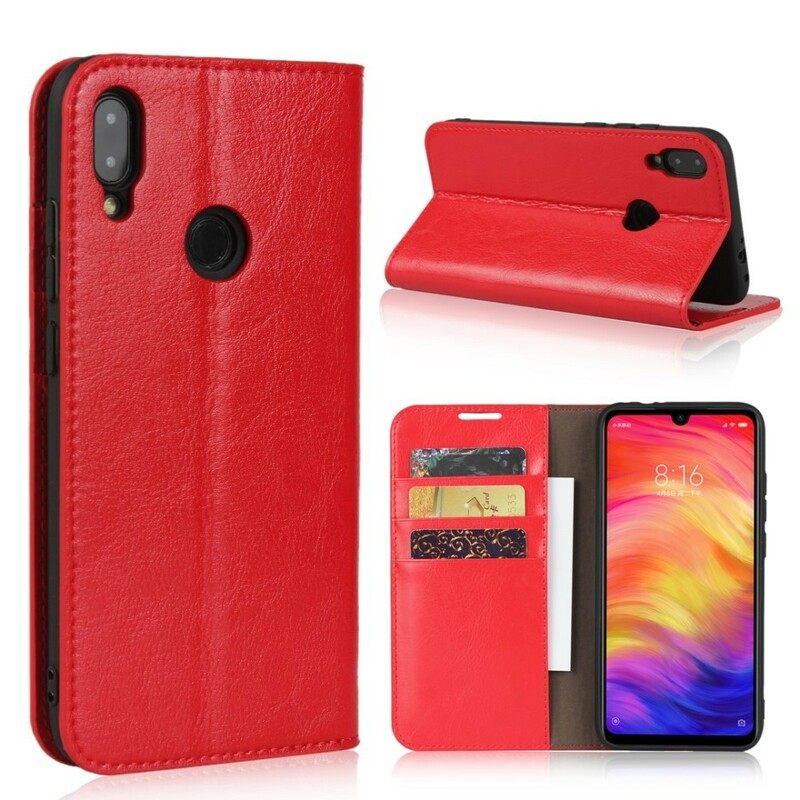 θηκη κινητου Xiaomi Redmi Note 7 Θήκη Flip Παλαιωμένο Γνήσιο Δέρμα