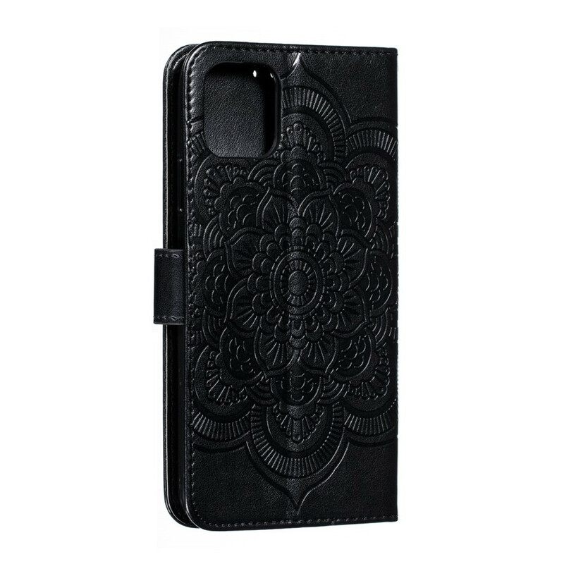 δερματινη θηκη iPhone 11 Pro Max με κορδονι Μάνταλα Full Strap