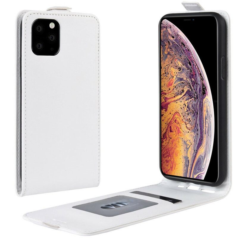 Κάλυμμα iPhone 11 Pro Max Θήκη Flip Πτυσσόμενο Εφέ Δέρματος