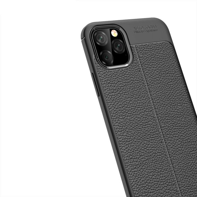 Θήκη iPhone 11 Pro Max Δερμάτινο Εφέ Litchi Διπλής Γραμμής