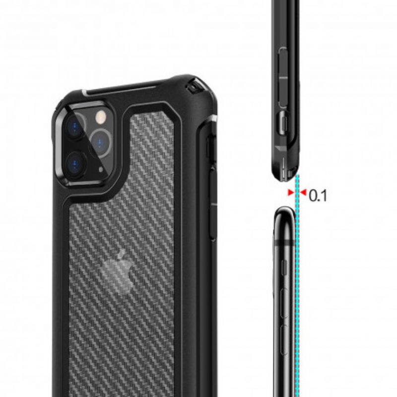 Θήκη iPhone 11 Pro Max Διαφανής Υφή Από Ανθρακονήματα