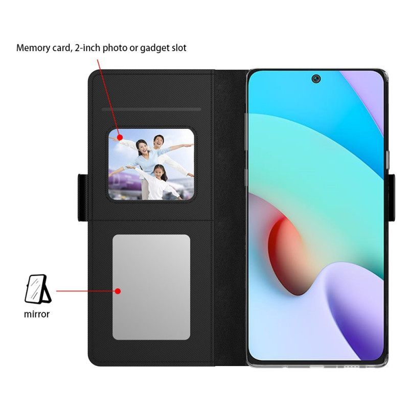 Κάλυμμα Xiaomi Redmi Note 12 5G Αφαιρούμενος Καθρέφτης Και Θήκη Για Κάρτες