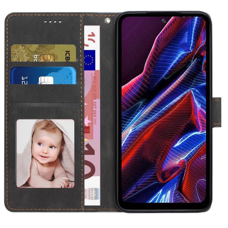 Θήκη Flip Xiaomi Redmi Note 12 5G με κορδονι Ρετρό Strappy