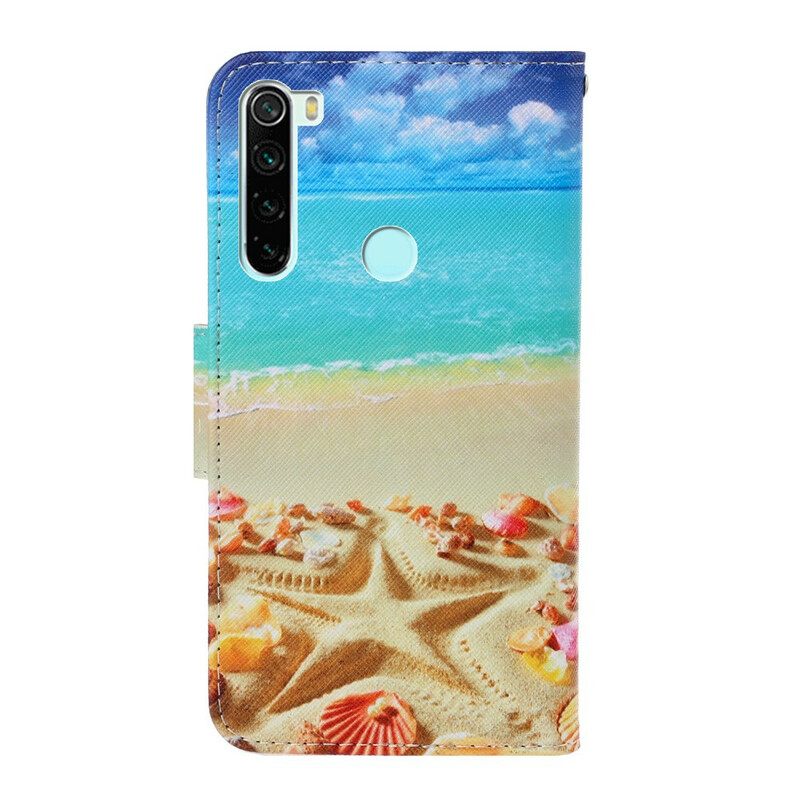 δερματινη θηκη Xiaomi Redmi Note 8 με κορδονι Strappy Beach