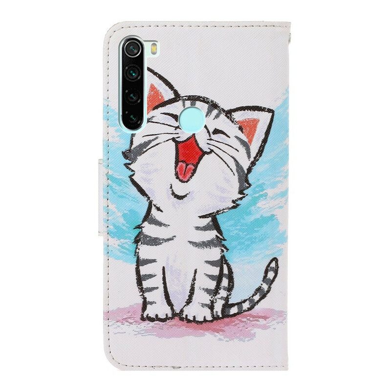 δερματινη θηκη Xiaomi Redmi Note 8 με κορδονι Strappy Kitten