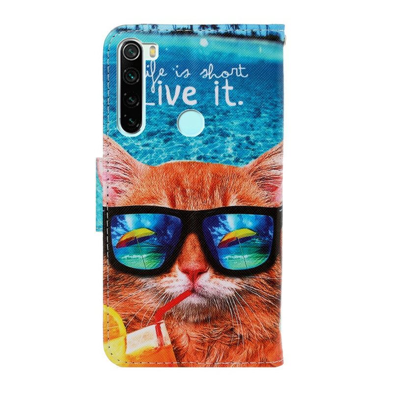 Κάλυμμα Xiaomi Redmi Note 8 με κορδονι Cat Live It Strappy