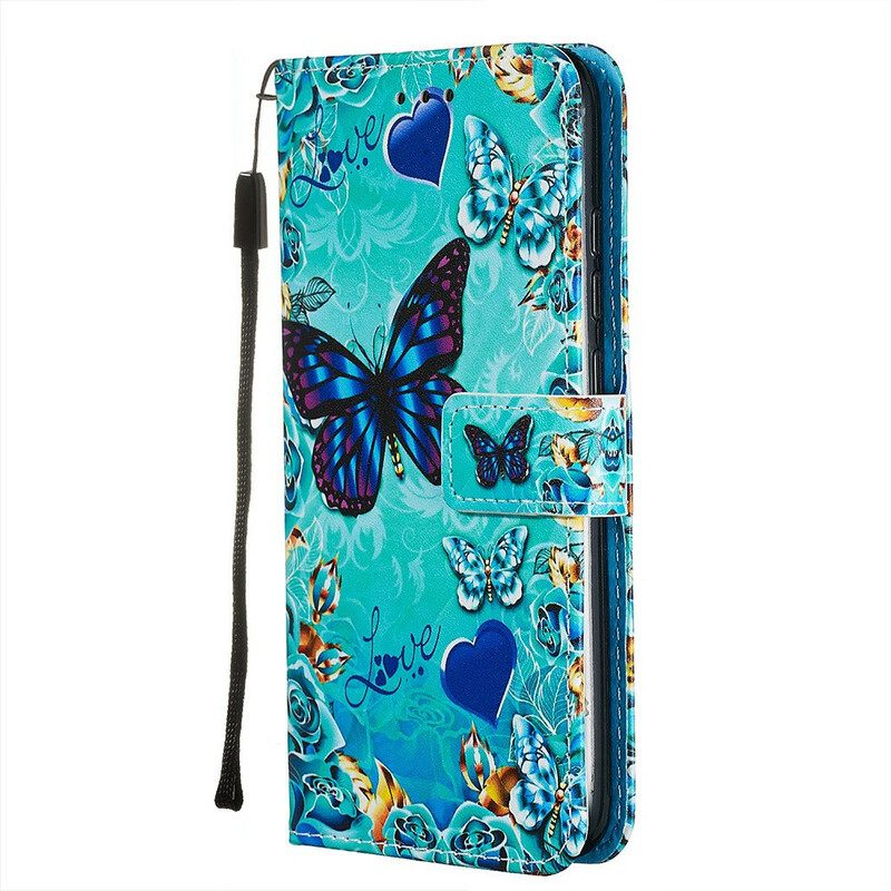 Κάλυμμα Xiaomi Redmi Note 8 με κορδονι Love Butterflies Strappy