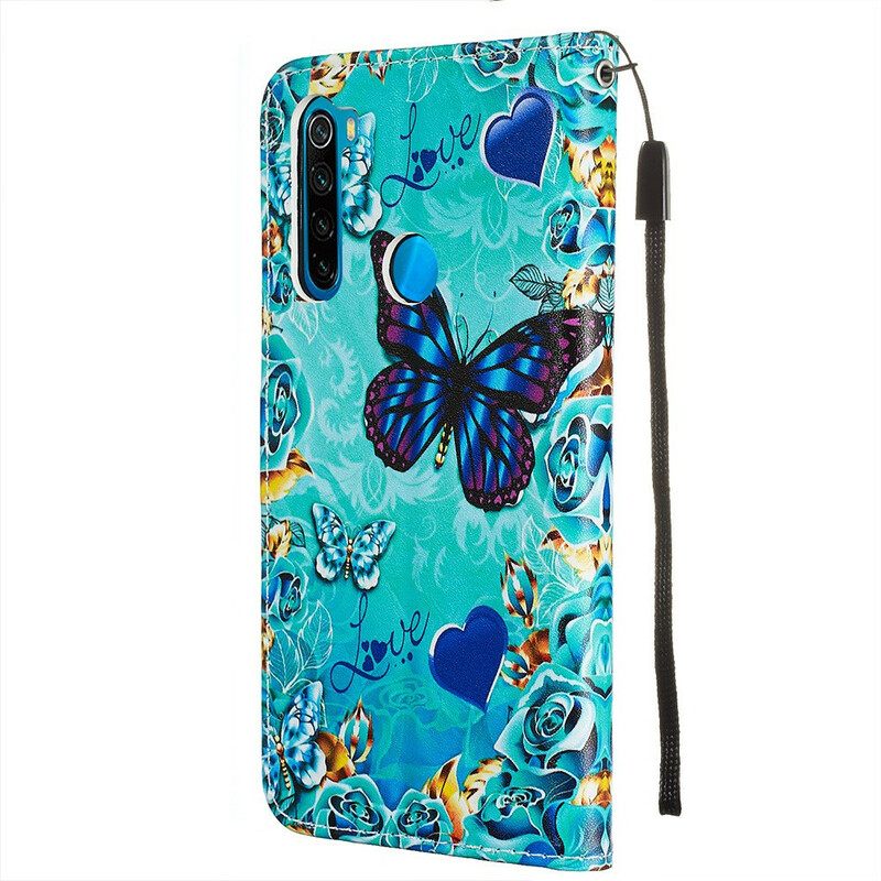 Κάλυμμα Xiaomi Redmi Note 8 με κορδονι Love Butterflies Strappy