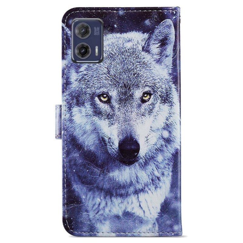 Κάλυμμα Moto G73 5G με κορδονι Lanyard Wolf