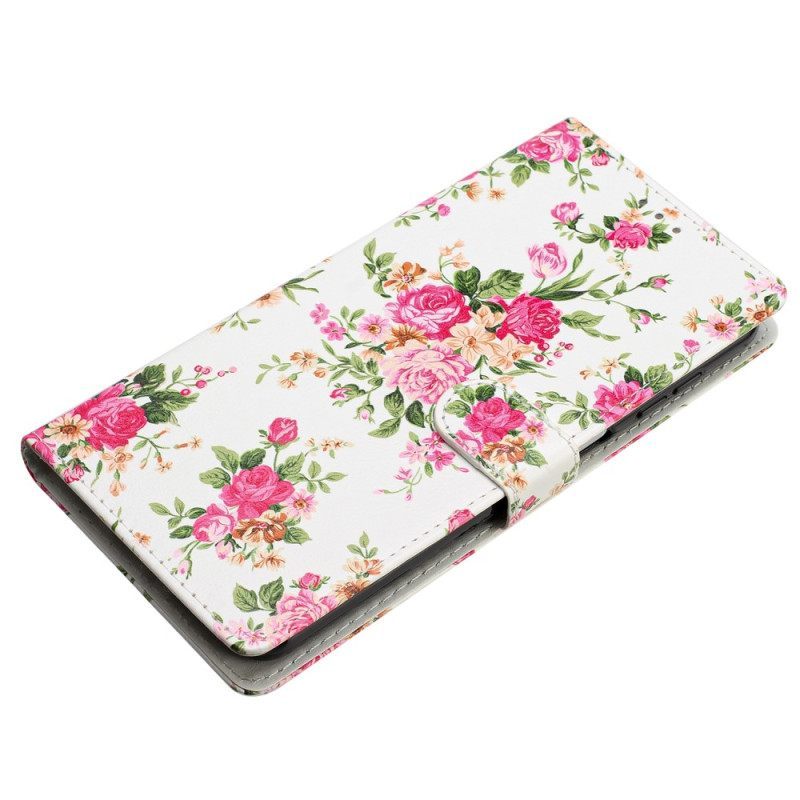 Κάλυμμα Moto G73 5G με κορδονι Strap Liberty Flowers