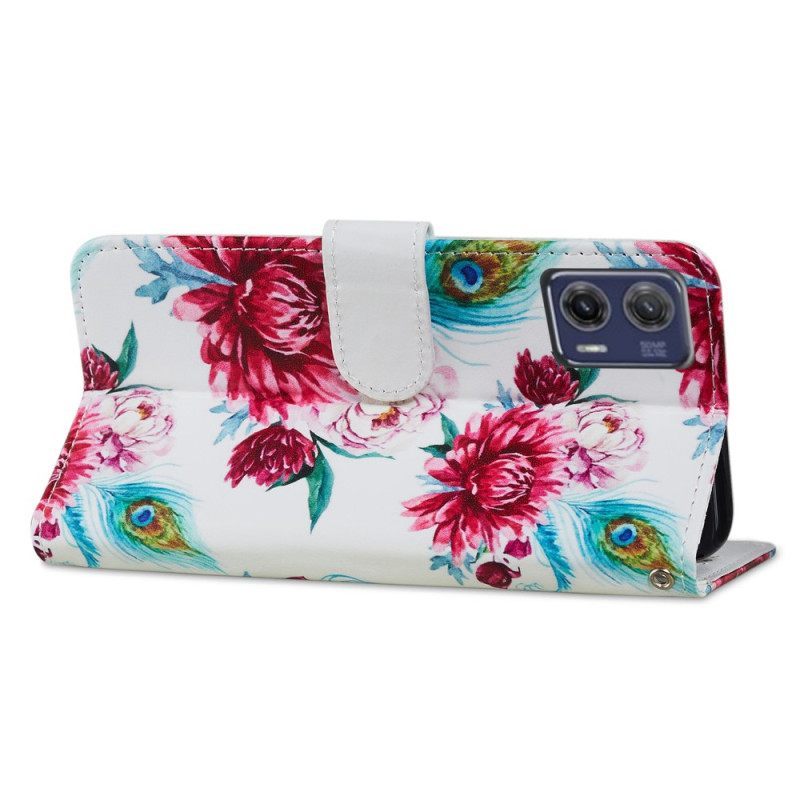 Κάλυμμα Moto G73 5G με κορδονι Strappy Floral