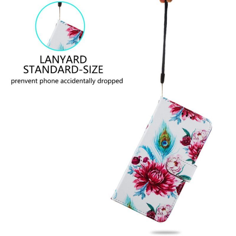 Κάλυμμα Moto G73 5G με κορδονι Strappy Floral