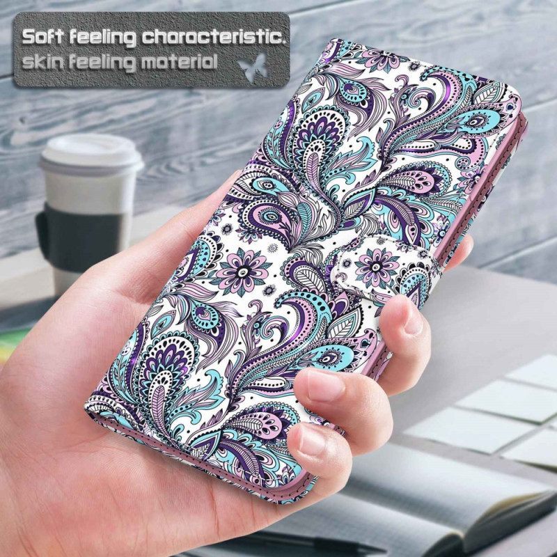 Κάλυμμα Moto G73 5G με κορδονι Strappy Paisley Pattern