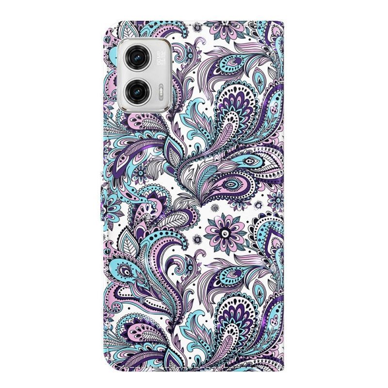 Κάλυμμα Moto G73 5G με κορδονι Strappy Paisley Pattern