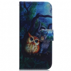 Κάλυμμα Moto G73 5G με κορδονι Ζωγραφική Με Strappy Owls