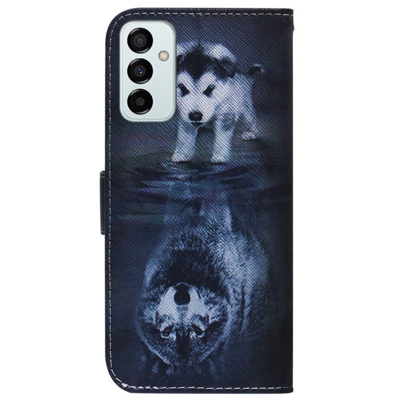 Κάλυμμα Samsung Galaxy M13 με κορδονι Strappy Puppy Dream