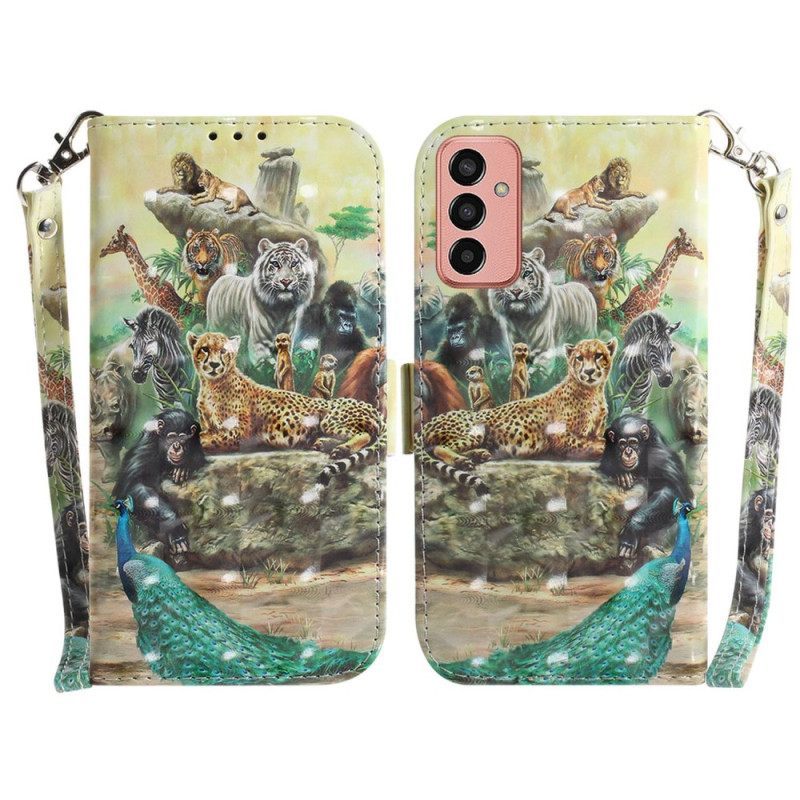 Κάλυμμα Samsung Galaxy M13 με κορδονι Thong Safari Animals